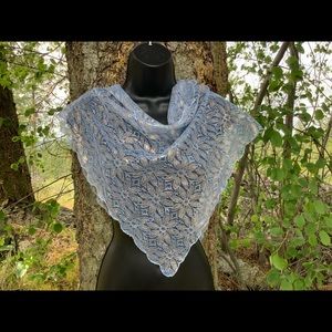 Retro Small Blue Gold scarf Necklace Scarf HeadScarf
